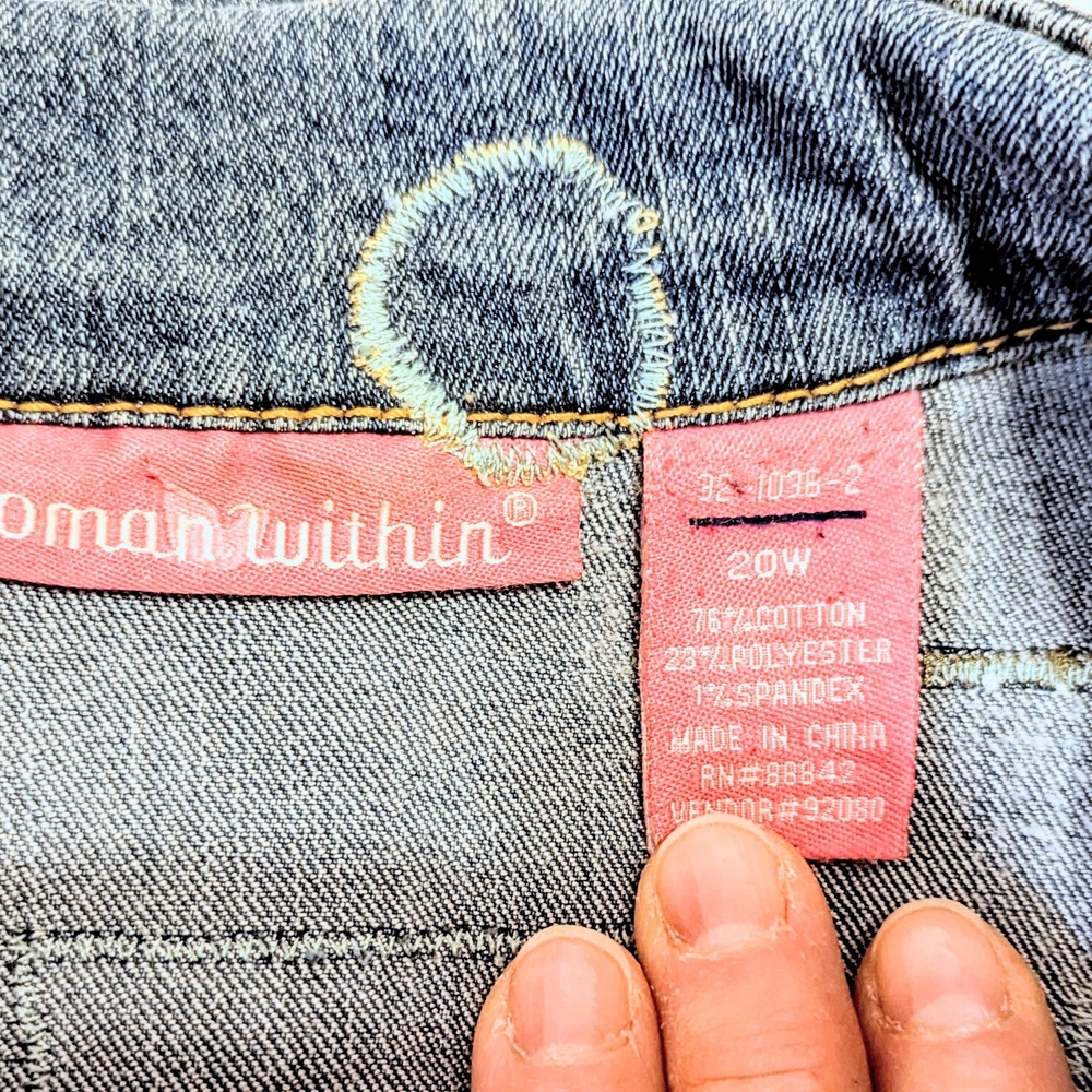 Woman Within Custom Upcycled Patchwork Denim Jack… - image 7